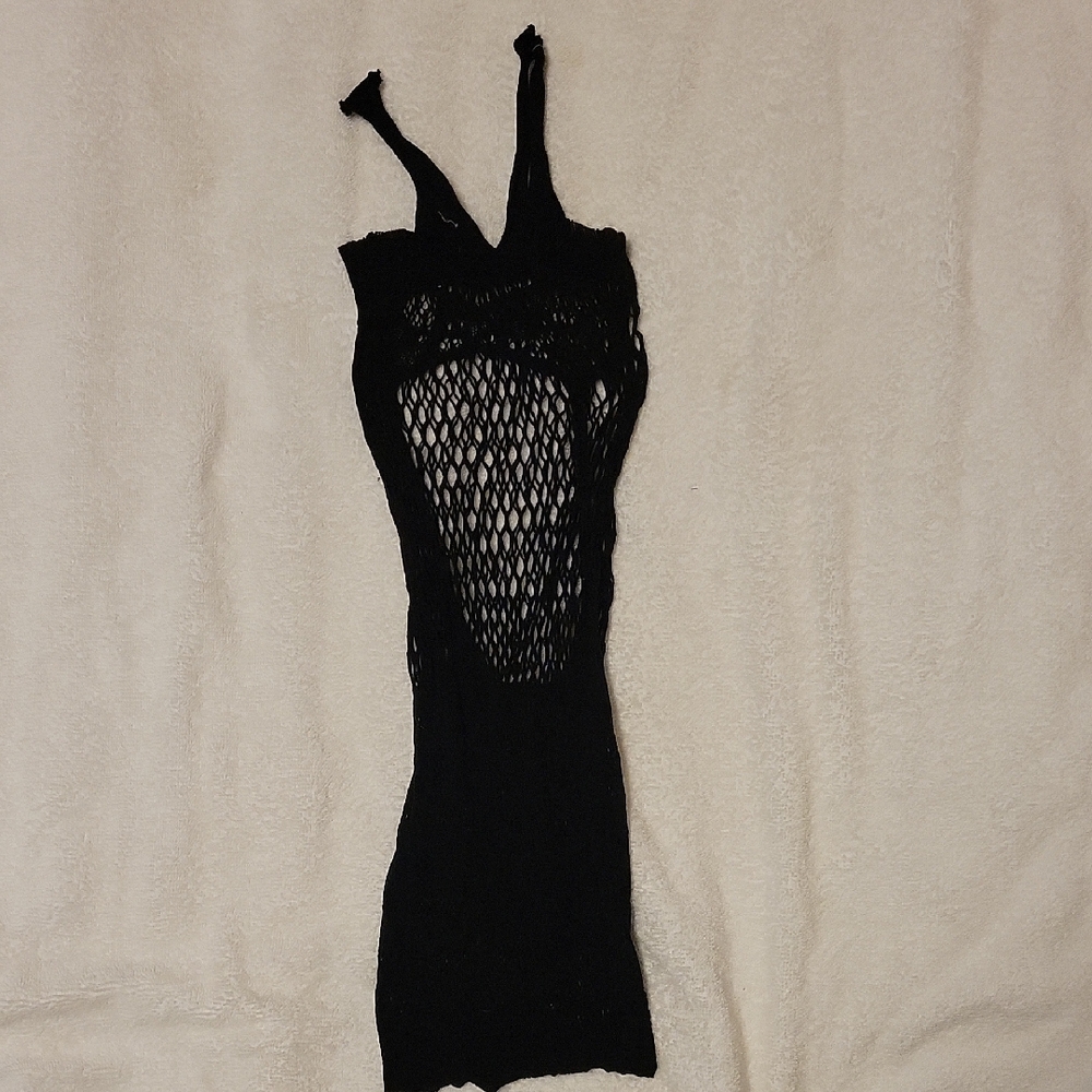 Elegant Black Mesh Dress
